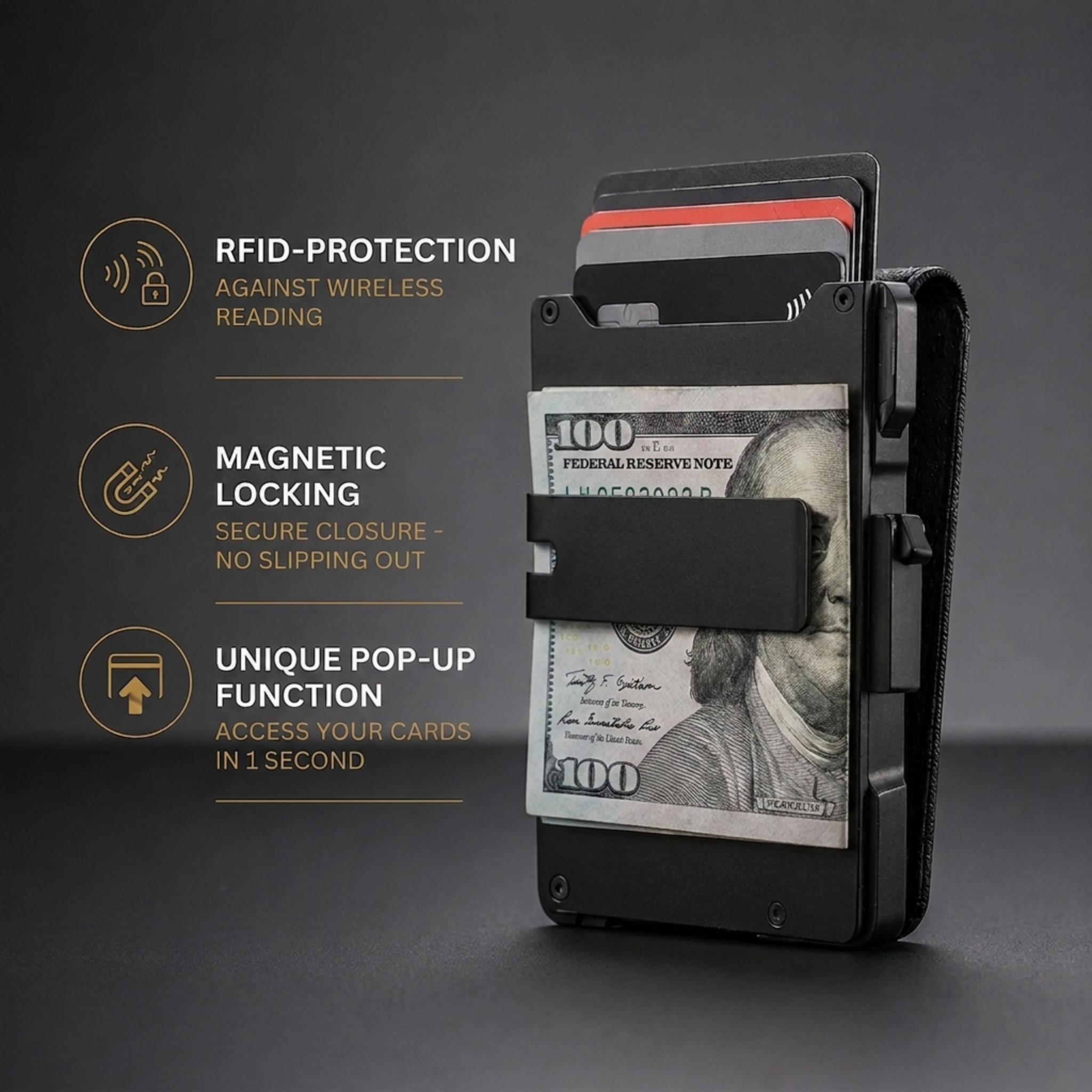 Krixbolt MagVault® Minimalist Wallet - Maximum Capacity. Minimal Footprint.