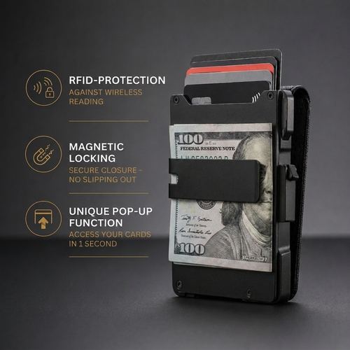 Krixbolt MagVault® Minimalist Wallet - Maximum Capacity. Minimal Footprint.